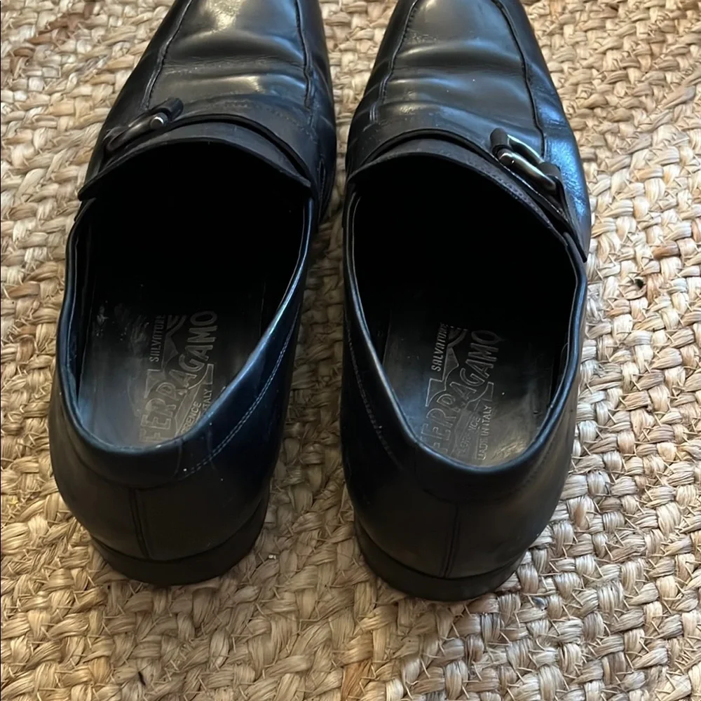 Salvatore Ferragamo Black Leather Loafers with Buckle - Picture 5 of 7